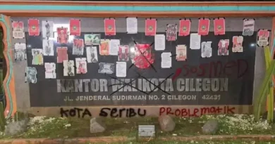 Aksi demonstrasi mahasiswa di depan Kantor Pemerintah Kota Cilegon