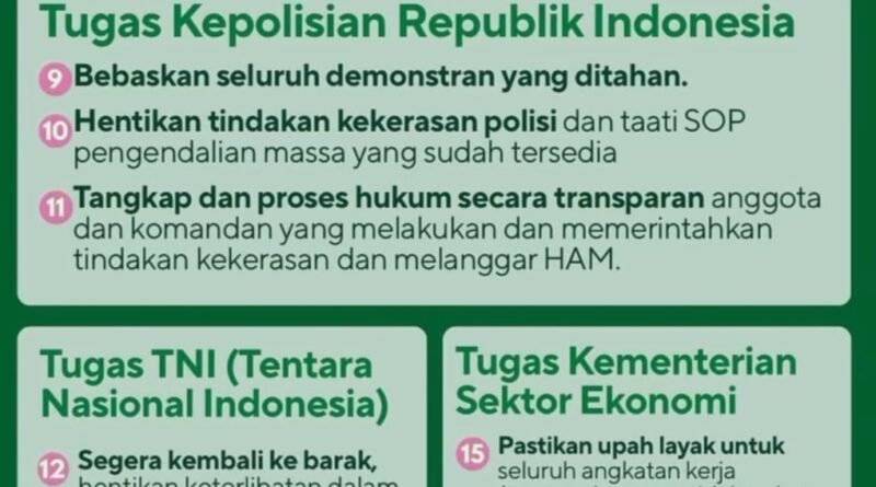 Tanggal Esensial 17+8 Reset Kembali Tuntutan Rakyat, Rombak Kabinet Hingga Paket Stimulus