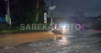 Genangan air di jalan Margatani