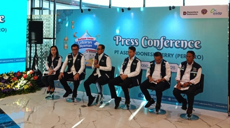 Konferensi pers PT ASDP Indonesia Ferry (Persero) memastikan kesiapan sarana, prasarana, serta strategi operasional dalam menghadapi arus mudik dan arus balik