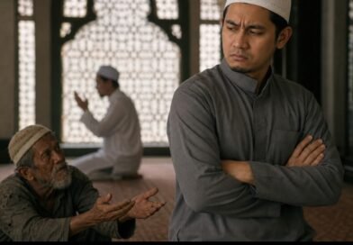 Ilustrasi foto kesalehan tak menggambarkan kelembutan | foto by chat GPT