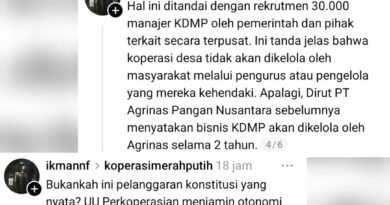 Tangkapan layar dari Threads | keluhan netizen tentang pengelolaan koperasi desa