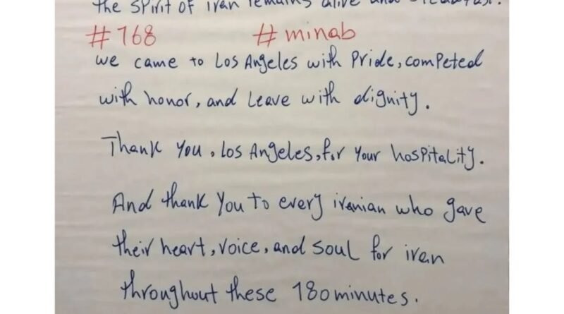 pesan penuh makna dari atlet Iran menjadi perhatian publik setelah berakhirnya ajang olahraga internasional di Los Angeles