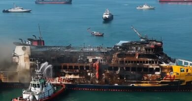 Tangkapan layar Kapal Batu Mandi pasca insiden kebakaran di Merak