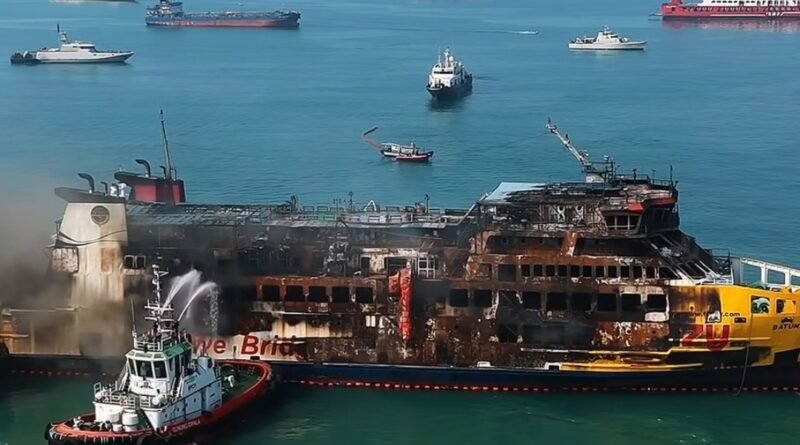 Tangkapan layar Kapal Batu Mandi pasca insiden kebakaran di Merak